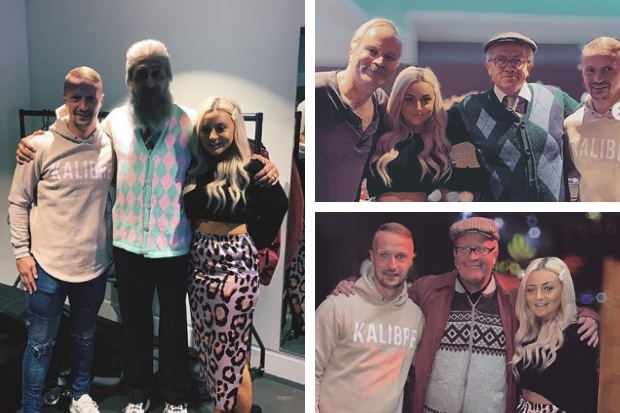 Celtic star Leigh Griffiths meets the cast of Still Game at the Hydro