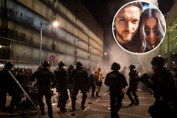 Celtic star Craig Gordon and girlfriend Summer Harl caught up in Barcelona protests