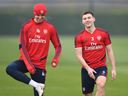 Arsenal’s Kieran Tierney bears sub-temperatures at training in shorts and T-shirt and reveals players he’s struck bond with