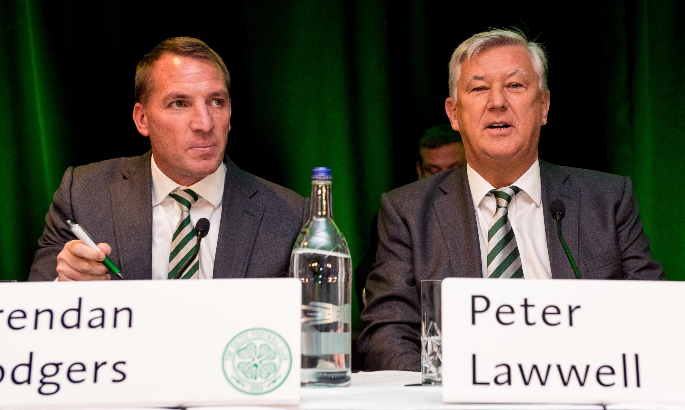 Peter Lawwell tells Celtic manager Brendan Rodgers “there isn’t anyone else I’d rather have in world football as the manager of Celtic.”