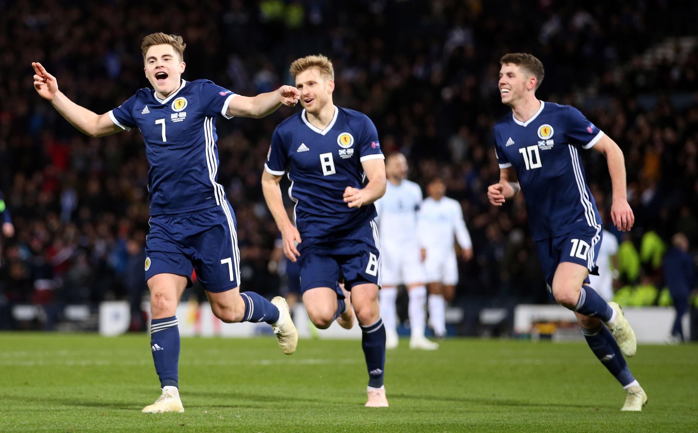 Scotland 3 Israel 2: James Forrest nets hat-trick as Alex McLeish’s men hang on to clinch Euro 2020 play-off spot