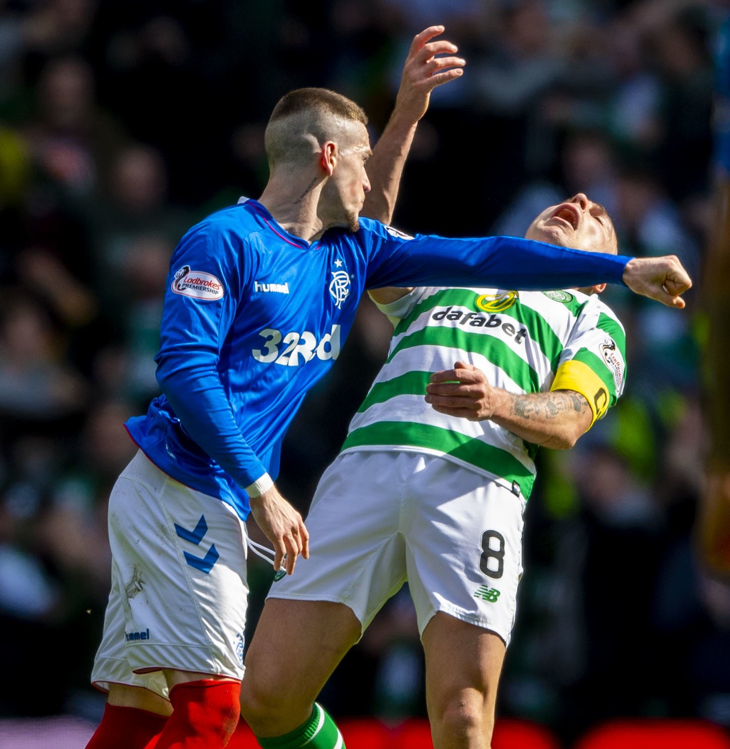 Celtic captain Scott Brown on putting O** F*** rivalry aside to sign painting of punch from Rangers’ Ryan Kent