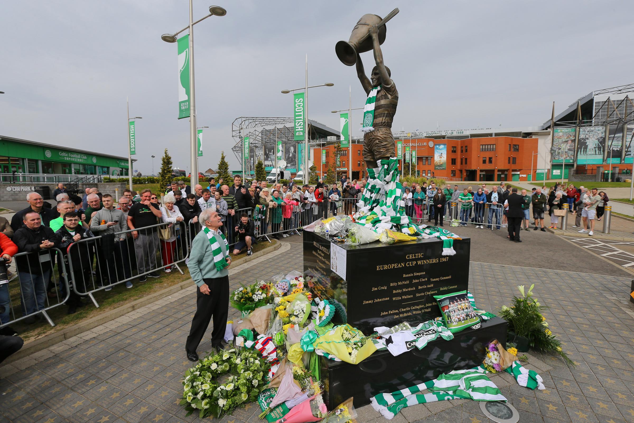 ‘Celebrate his life’: Celtic greats gather with fans to honour Billy McNeill