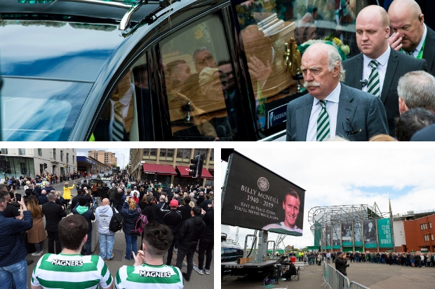 Applause across Glasgow as Celtic hero Billy McNeill makes final journey to Paradise